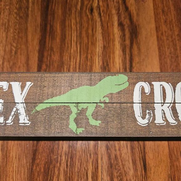 T-Rex Crossing Wooden Dinosaur Decorative Sign - Picture 2 of 4